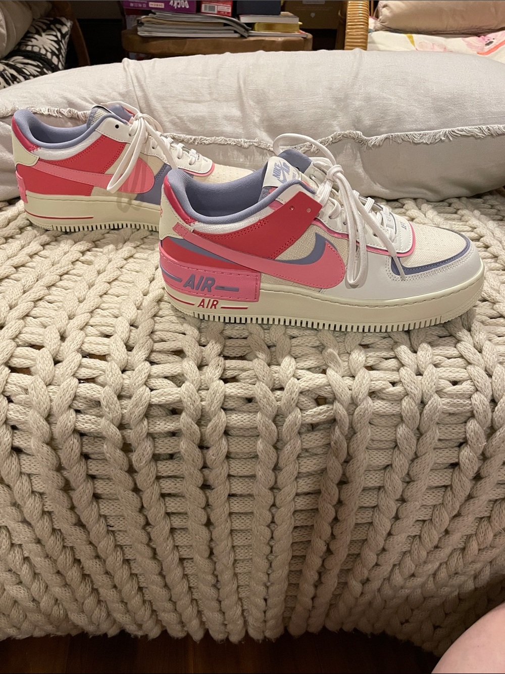 Nike Women's Air Force 1 Shadow Sneakers in pink, cream, lavender size 10 NIB - Picture 2 of 8